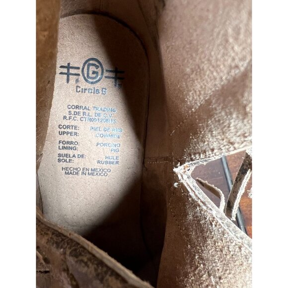 Circle G by Corral Fringe Boots Western Womens Sz 10 Brown Leather Distressed St - Picture 9 of 13